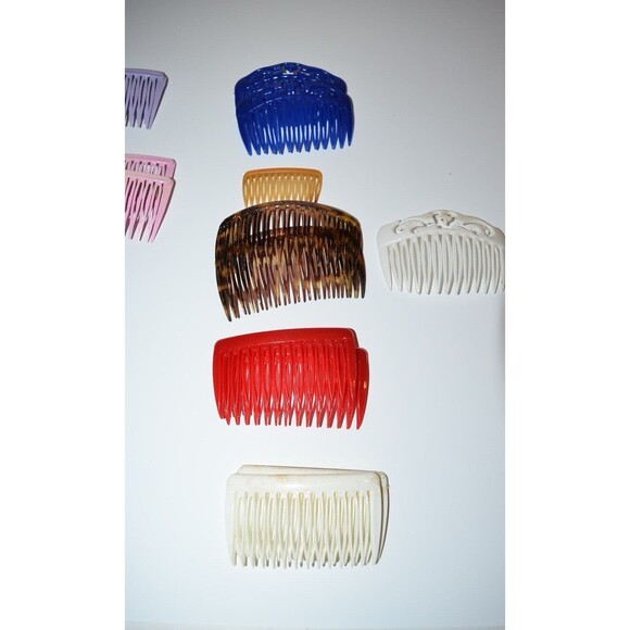Vtg Lot Goody Side Hair Comb Clips Plastic Rainbow Colorful 80's + extras - Picture 12 of 12